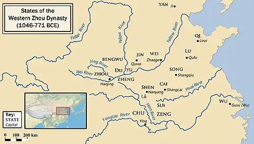 Western Zhou States Map.