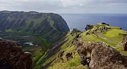 View of Rano Kau and Pacific Ocean