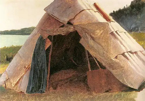 Details of Ojibwe Wigwam at Grand Portage by Eastman Johnson, c. 1906