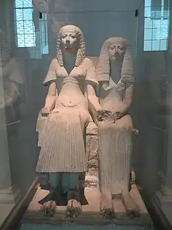 Room 4 – Limestone statue of a husband and wife, 1300–1250 BC