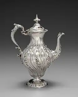 Neo-Rococo coffeepot; 1845; overall: 32×23.8×15.4&nbsp;cm; Cleveland Museum of Art (Cleveland, Ohio, US)