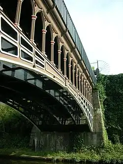 The Engine Arm Aqueduct close-up image showing the arch from below