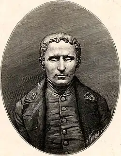Engraved portrait of Braille