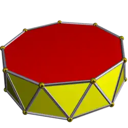 An antiprism with a nine-sided polygonal base.