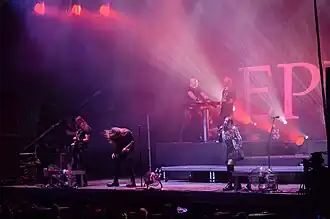 Epica performing at the 2022 3-Majówka festival in Wrocław, Poland