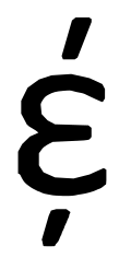 Example of ampersand based on a crossed epsilon, as might be handwritten