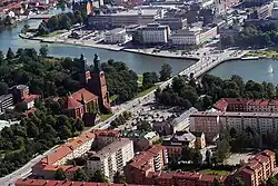 Aerial photo of Eskilstuna in 2004