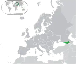 Map showing Georgia in Europe