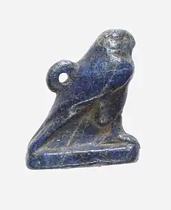 Falcom amulet; 664–332&nbsp;BC; height: 2.2&nbsp;cm; Metropolitan Museum of Art