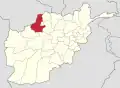 Map of Afghanistan with Faryab highlighted