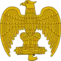 Eagle clutching a fasces, a common symbol of Italian Fascism, regularly used on uniforms and caps