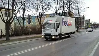 A FedEx truck in Poland