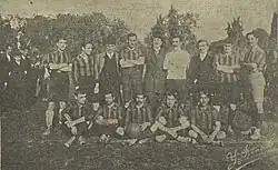 The first men's football team, in the 1907-08 season