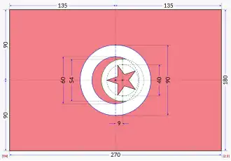 Construction diagram of the flag before 1999
