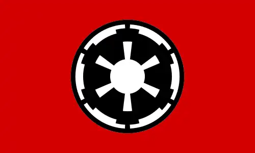 The flag and iconography of the Empire resembles those of the Nazi Party and Germany during its rule.