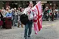 Union Jack rendered in pink, associated with Pride (LGBTQ) culture