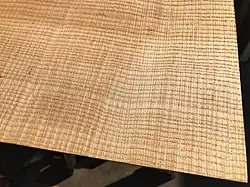 5/16" thick flame figure quartersawn ash guitar top, unmilled