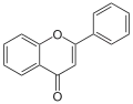 Molecular structure of the flavone backbone (2-phenyl-1,4-benzopyrone)