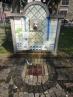 Azulejos in Parc du Portugal, founded in 1953,[48] Little Portugal, Montreal, Canada