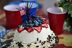 A festively decorated Independence Day cake