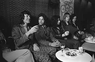 Free in Amsterdam with Steve Winwood, July 1970. Left to right: Winwood, Andy Fraser, Paul Rodgers, Simon Kirke, Paul Kossoff.