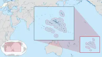Location of French Polynesia