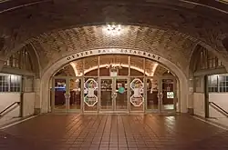 Restaurant entrance with a vaulted tile ceiling