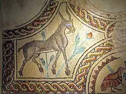 A gazelle mosaic in Hammam al-Sarah, in Jordan