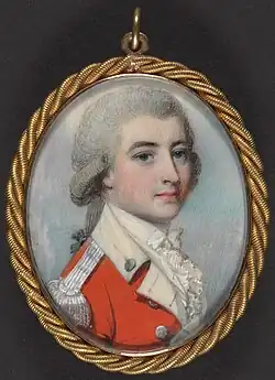 A half-length portrait of André, showing him wearing his army uniform without a hat.