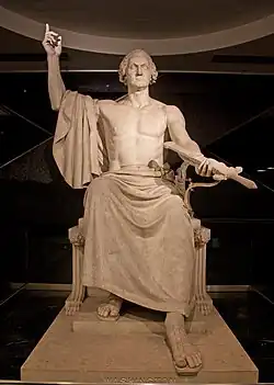 Horatio Greenough's George Washington statue which was in the Capitol rotunda and then on the East lawn