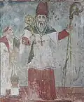 Mural of Mar Thoma I in traditional Malankara vestments from the St. Mary's Jacobite Soonoro Cathedral, Angamaly