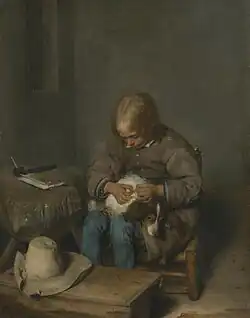 Gerard ter Borch, A Boy Picking Fleas off a Dog