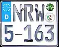 License plate of official vehicle in North Rhine-Westphalia