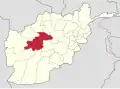Map of Afghanistan with Ghor highlighted