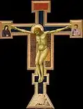 Crucifix; by Giotto; c. 1300; tempera on panel; 5.78 x 4.06 m; Santa Maria Novella (Florence, Italy)[153]