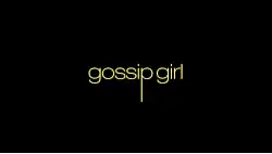 The words "gossip girl" written in light yellow on a black background. The letters are lowercase and the letter "p" has an extended descender.