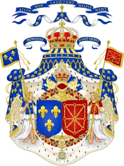 Grand Royal Coat of Arms of Henry and the House of Bourbon as Kings of France and Navarre (1589–1789)