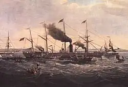 The maiden voyage of the Great Western in April 1838