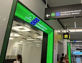 Green channel, for goods requiring declaration