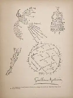 A Calligramme by Guillaume Apollinaire[32]