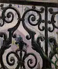Detail of a Haussmannian balcony by Caillebotte, 1880