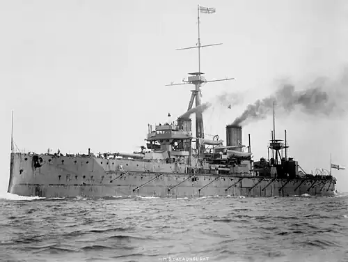 The all-big-gun steam-turbine-driven dreadnought battleship HMS&nbsp;Dreadnought