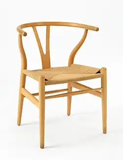 Hans J Wegner Wishbone Chair of turned and waxed beech, Denmark, 1949