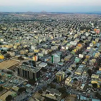 Drone view of the capital city of Hargeisa