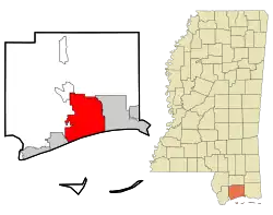 Location within Harrison County