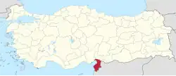 Location of the province within Turkey