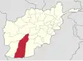 Map of Afghanistan with Helmand highlighted