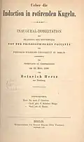 Ueber die Induction in rotirenden Kugeln, 1880