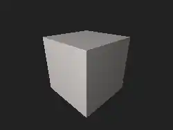 Cube modeled in 3D, where one can click and drag to rotate