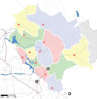 Map showing the Districts of Himachal Pradesh